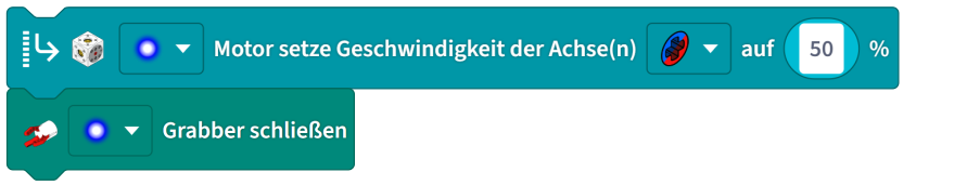 Screenshot von nebenläufigem Motor Programmierblock mit einem weiteren Block.