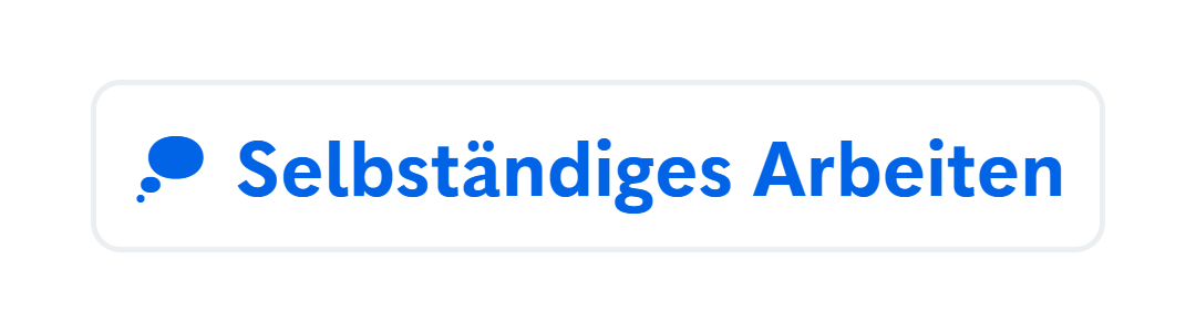 Icon mit Text „selbständiges Arbeiten“
