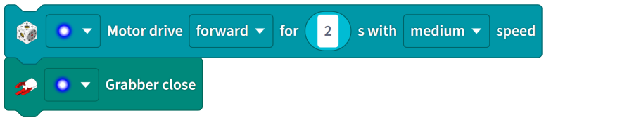 Screenshot of a sequential motor programming block with another block.